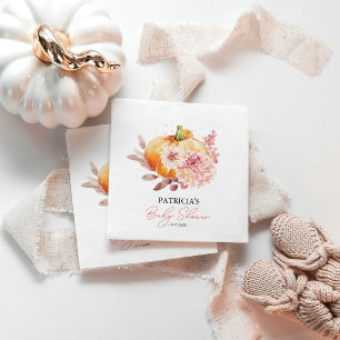 Serviette En Papier Une petite citrouille est en route Baby Shower
