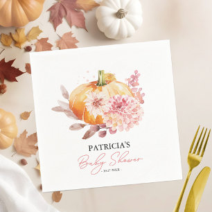 Serviette En Papier Une petite citrouille est en route Baby Shower