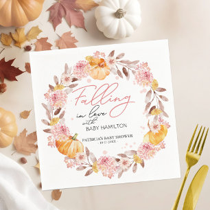 Serviette En Papier Une petite citrouille est en route Baby Shower