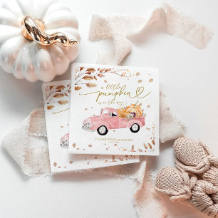 Serviette En Papier Une petite citrouille est en route Camion rose