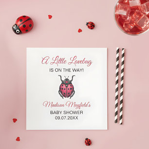 Serviette En Papier Une petite coccinelle amoureuse est en route