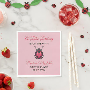 Serviette En Papier Une petite coccinelle amoureuse est en route