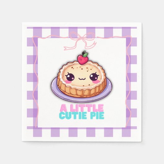 Serviette En Papier Une Petite Cutie Pie Kawaii Purple Plaid Baby show (Devant)