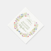 Serviette En Papier Une petite douche fleur sauvage d'aquarelle fille (Coin)