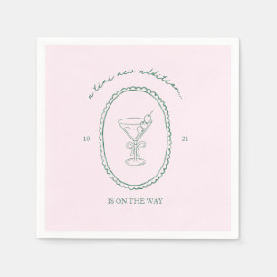 Serviette En Papier Une petite est en route Fête prénatale Martini 