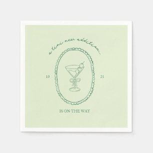 Serviette En Papier Une petite est en route Fête Prénatale Martini Béb