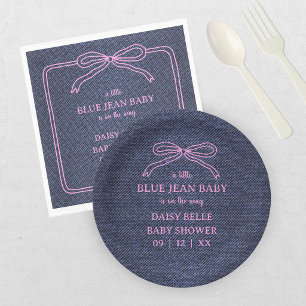 Serviette En Papier Une petite fille en jean bébé Shower Bébé Fille