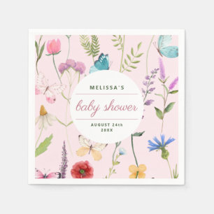 Serviette En Papier Une Petite Fleur sauvage Invitation Baby shower fi