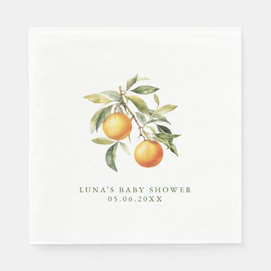 Serviette En Papier Une petite mignonne est en route Baby Shower (Devant)