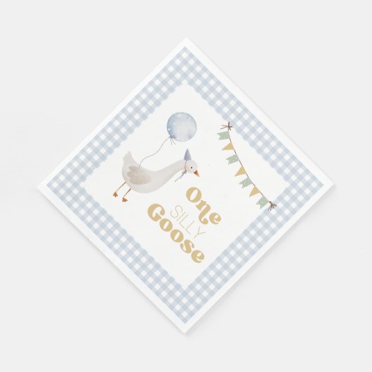 Serviette En Papier Une petite oie 1ère serviette d'anniversaire (Coin)
