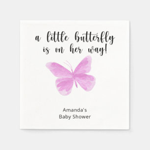 Serviette En Papier Une petite papillon est en route Baby Shower