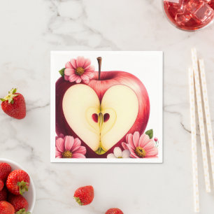 Serviette En Papier Une petite pomme est en route Fête prénatale d'a