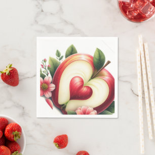Serviette En Papier Une petite pomme est en route Fête prénatale d'a
