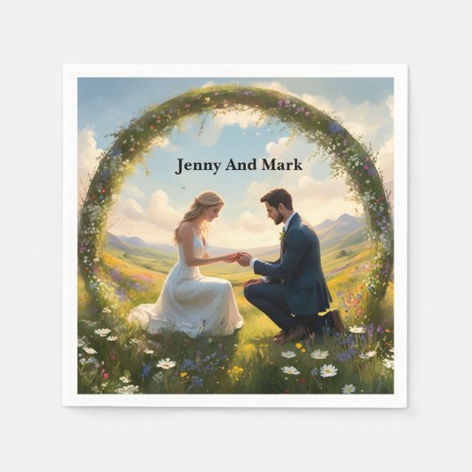 Serviette En Papier Une promesse pour toujours : le Fiançailles (Devant)