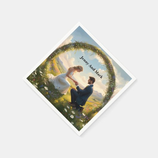 Serviette En Papier Une promesse pour toujours : le Fiançailles (Coin)