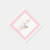 SERVIETTE EN PAPIER UNE ROSE SILLY EN VICHY 1ER ANNIVERSAIRE (Coin)
