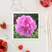 Serviette En Papier Une seule fleur rose (En situation)
