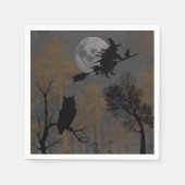 Serviette En Papier Une sorcière et un chat (Devant)
