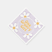 Serviette En Papier Une Super fille Purple Daisy Checker (Coin)