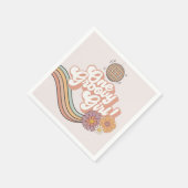 Serviette En Papier Une Super Fille retro 1ère fête d'anniversaire (Coin)