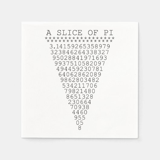Serviette En Papier Une tranche de présentation Pi (Devant)