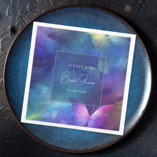 Serviette En Papier Une vie de Fête des mariées de papillons