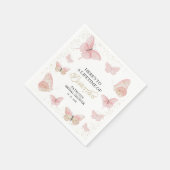 Serviette En Papier Une vie de papillons Fête des mariées or rose (Coin)