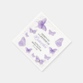 Serviette En Papier Une vie de papillons Fête des mariées pourpre (Coin)