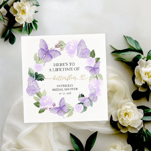 Serviette En Papier Une vie de papillons Mariage violet Shower