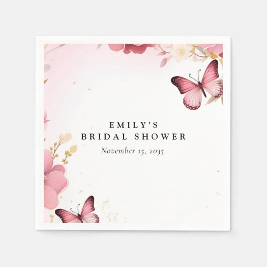 Serviette En Papier Une vie de papillons Shower de mariage (Devant)