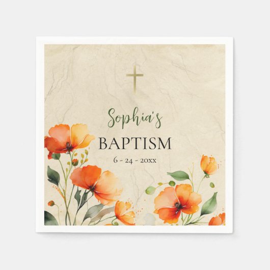 Serviette En Papier Une vie éclairée Baptême chrétien orthodoxe (Devant)