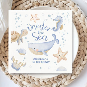 Serviette En Papier UNEder la mer ! Garçon Mignon Océan 1er Anniversai