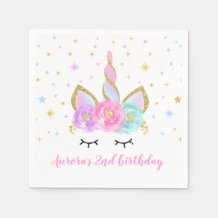 Serviette En Papier Unicorn Anniversaire de la fête Napkin Whimsical U