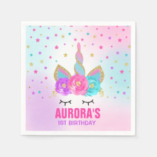 Serviette En Papier Unicorn Anniversaire de la fête Napkin Whimsical U