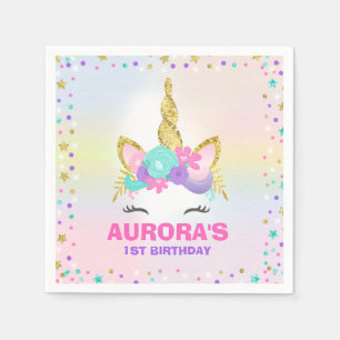 Serviette En Papier Unicorn Anniversaire de la fête Napkin Whimsical U