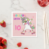 Serviette En Papier Unicorn Dabbing Roller Patinage Anniversaire (En situation)