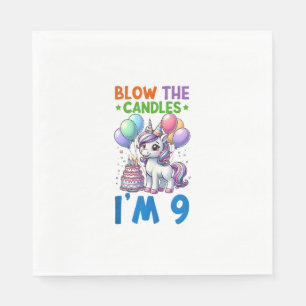 Serviette En Papier Unicorn Enfants 9e fête d'anniversaire garçon 9 an