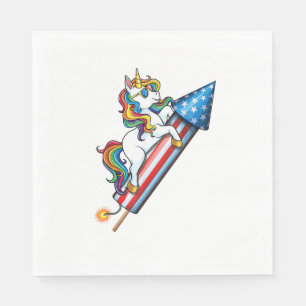 Serviette En Papier Unicorn équitation Crème de glace Hommes Femmes En