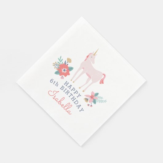 Serviette En Papier Unicorn Fields fête d'anniversaire (Coin)