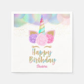 Serviette En Papier Unicorn Happy Birthday  (Devant)