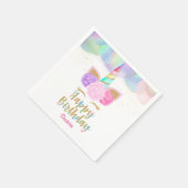 Serviette En Papier Unicorn Happy Birthday  (Coin)