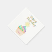 Serviette En Papier Unicorn Joyeux Cupcake d'anniversaire (Coin)