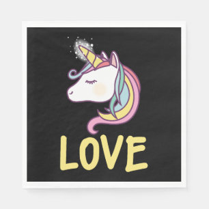 Serviette En Papier Unicorn Love
