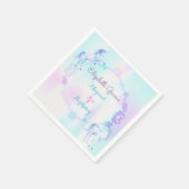 Serviette En Papier Unicorn Magique Arc-en-ciel Lavande rose Turquoise (Coin)
