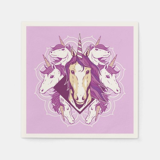 Serviette En Papier Unicorn Mandala (Devant)