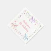Serviette En Papier Unicorn Meadow Pastel Pink Gold Birthday (Coin)