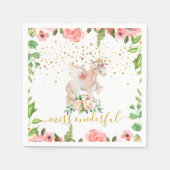 Serviette En Papier Unicorn Miss Onederful Baby Girl Premier anniversa (Devant)