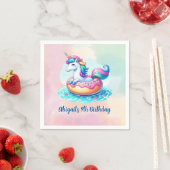 Serviette En Papier Unicorn Pool Party Anniversaire (En situation)