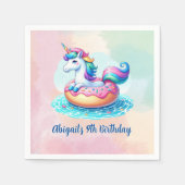 Serviette En Papier Unicorn Pool Party Anniversaire (Devant)