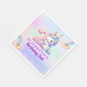 Serviette En Papier Unicorn Rainbow 2nd Birthday Party for Girls (Coin)